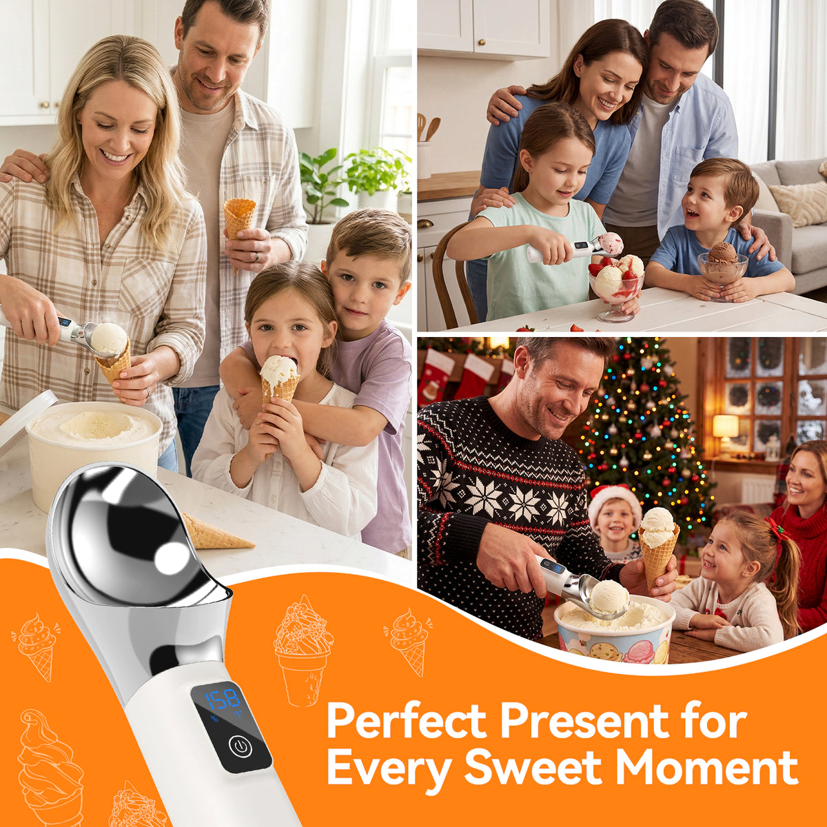 TechRise Heated Ice Cream Scoop, 5000mAh Rechargeable