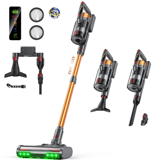 TechRise 55Kpa 70Min Stick Vacuum – Live Display, Anti-Tangle, 8-in-1 Filter