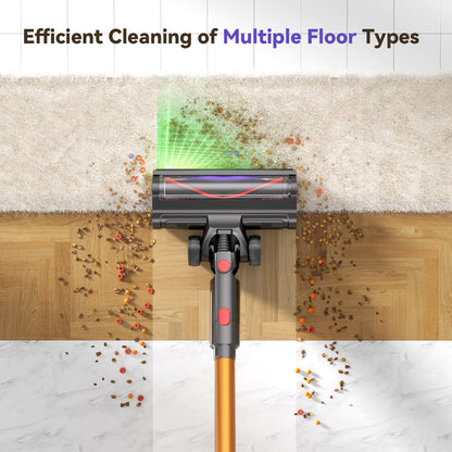 TechRise Cordless Vacuum Cleaner for Home, Powerful Suction Stick Vacuum with Tangle-Free Brush, Up to 60 Min Runtime, 8-in-1 Versatile & Self-Standing for Hardwood Floors, Carpets