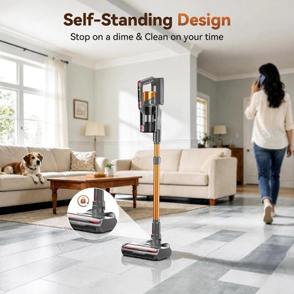 TechRise CP12 Cordless Stick Vacuum – 58kPa Extreme Suction, Anti-Tangle Pet Hair Vacuum