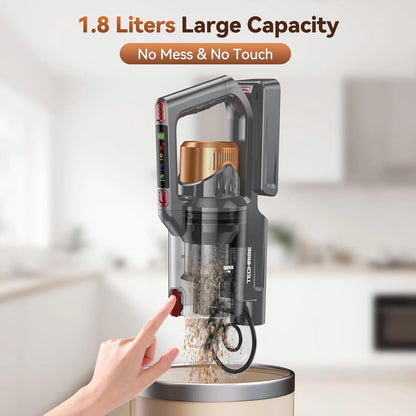 TechRise CP12 Cordless Stick Vacuum – 58kPa Extreme Suction, Anti-Tangle Pet Hair Vacuum