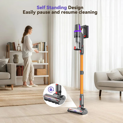 TechRise SV001 Cordless Stick Vacuum – 60-Min Long Runtime, Self-Standing Design, Anti-Tangle Pet Hair Vacuum