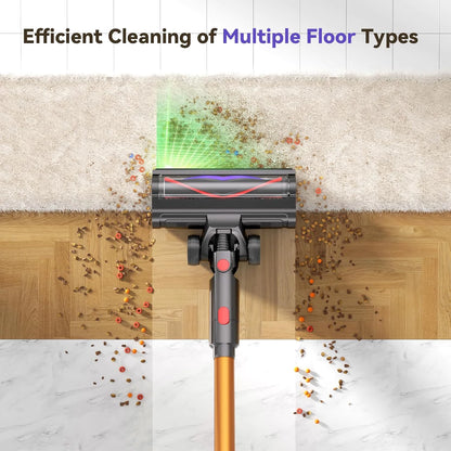 TechRise SV001 Cordless Stick Vacuum – 60-Min Long Runtime, Self-Standing Design, Anti-Tangle Pet Hair Vacuum