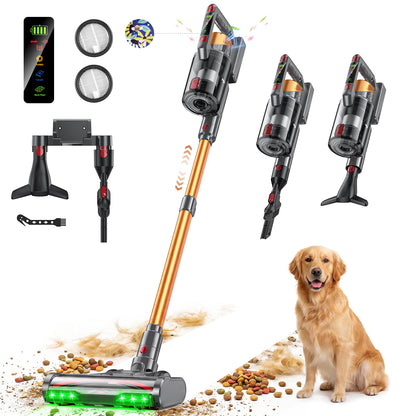 TechRise CP12 Cordless Stick Vacuum – 58kPa Extreme Suction, Anti-Tangle Pet Hair Vacuum