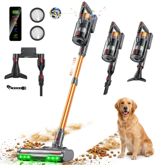 TechRise CP12 Cordless Stick Vacuum – 58kPa Extreme Suction, Anti-Tangle Pet Hair Vacuum
