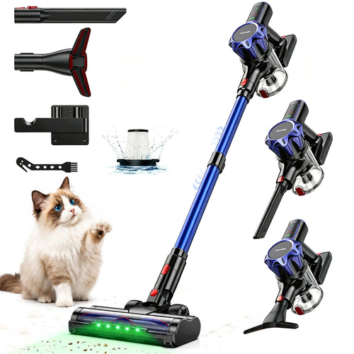 TechRise T11 Cordless Stick Vacuum – 550W Motor, 45kPa Ultra Suction, 60Mins Runtime