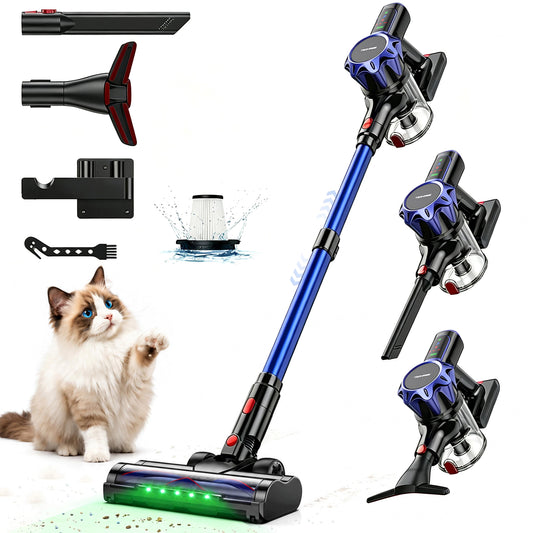 TechRise T11 Cordless Stick Vacuum – 550W Motor, 45kPa Ultra Suction, 60Mins Runtime