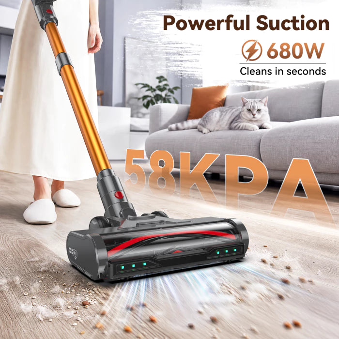 TechRise CP12 Cordless Stick Vacuum – 58kPa Extreme Suction, Anti-Tangle Pet Hair Vacuum