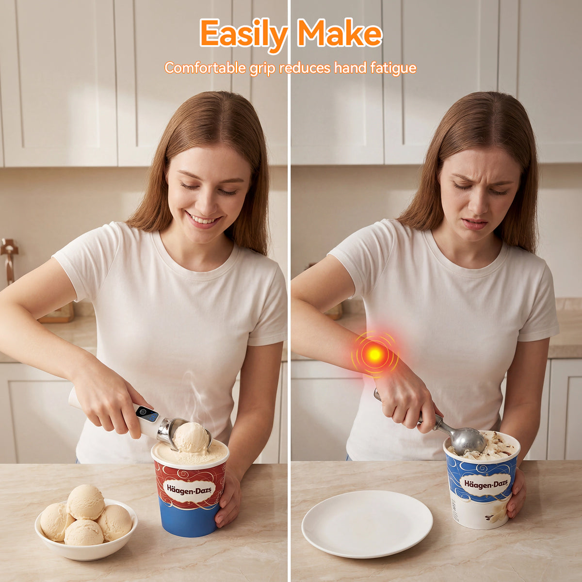 TechRise Heated Ice Cream Scoop, 5000mAh Rechargeable