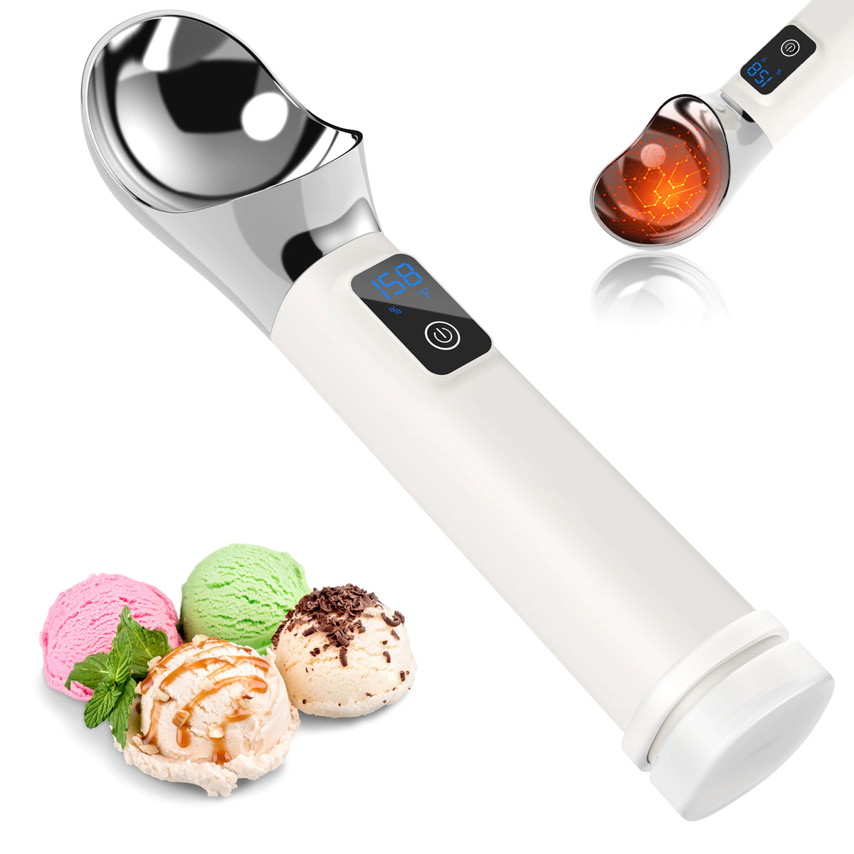 TechRise Heated Ice Cream Scoop, 5000mAh Rechargeable